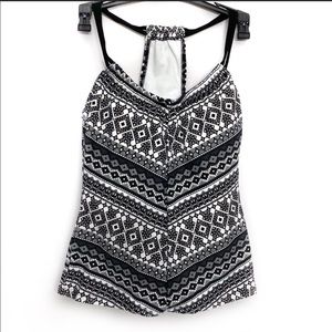 NWT Next Brand Geometric Print Shirred Tankini Swim …